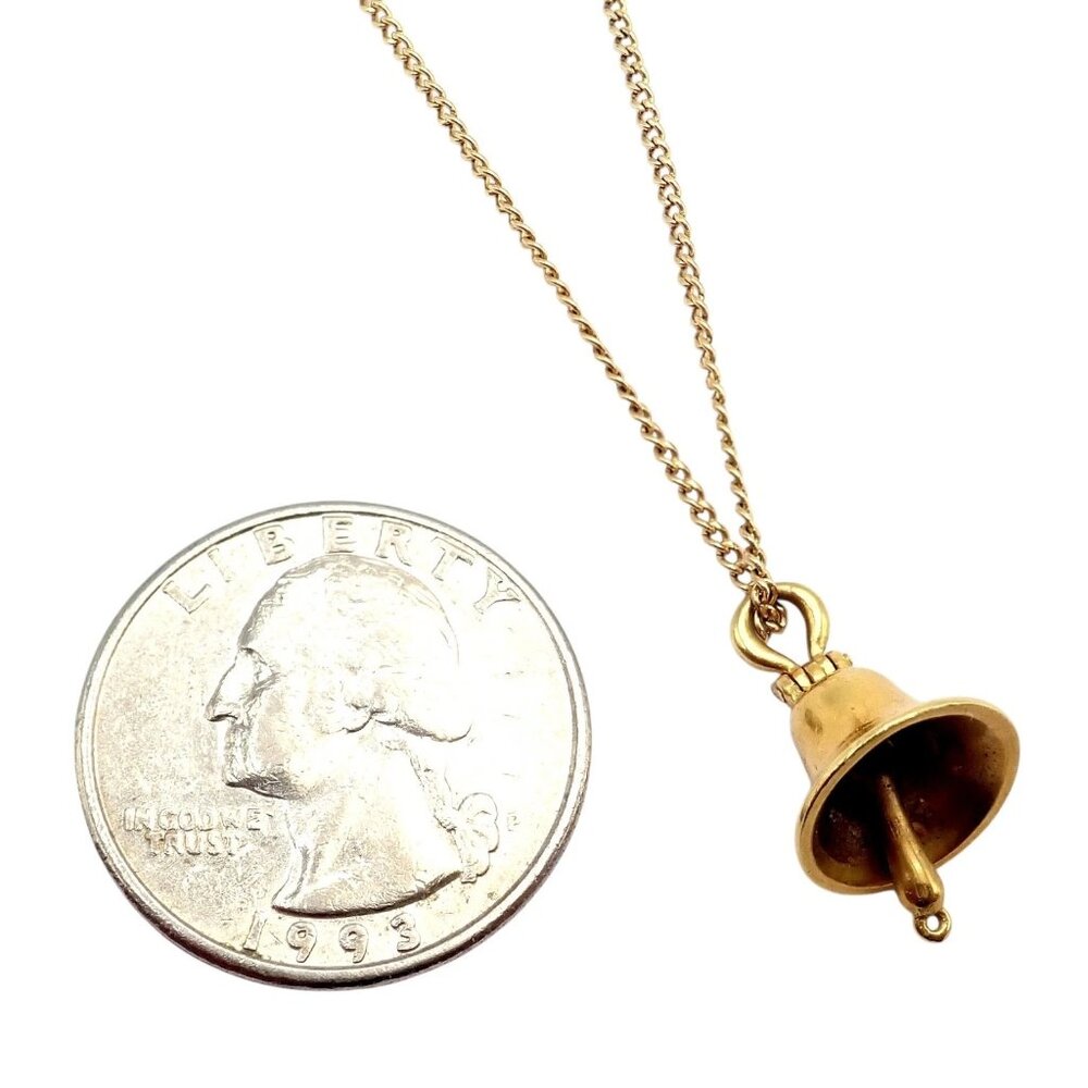 Rare! Tiffany & Co Ralph Lauren 18k Yellow Gold Nautical Bell Pendant Necklace - Picture 4 of 16